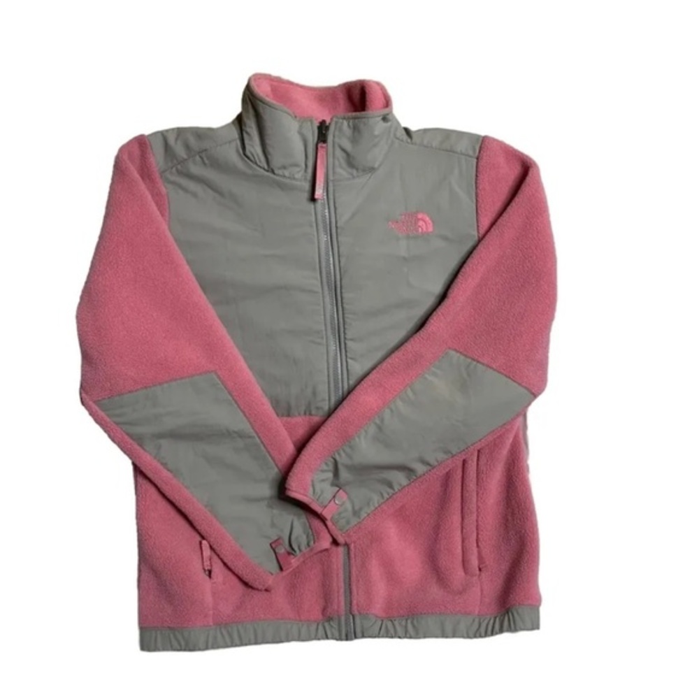 The North Face Denali Fleece Jacket Girls XL Pink Grey Polartec Youth